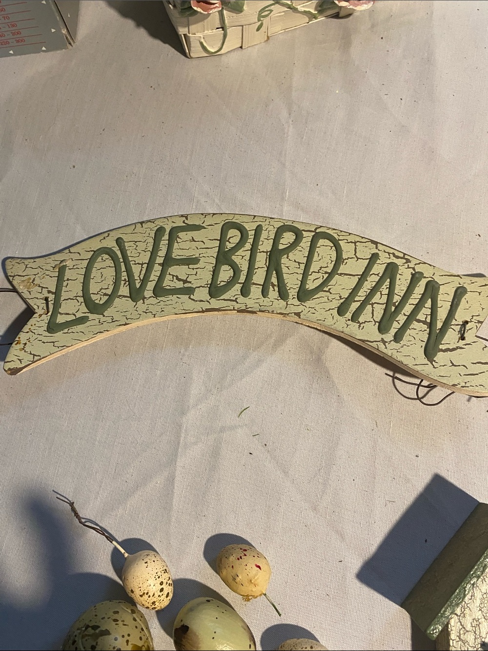 Love Bird Inn Sign & Decorative Birdhouse with Speckled Eggs - Picture 5 of 5